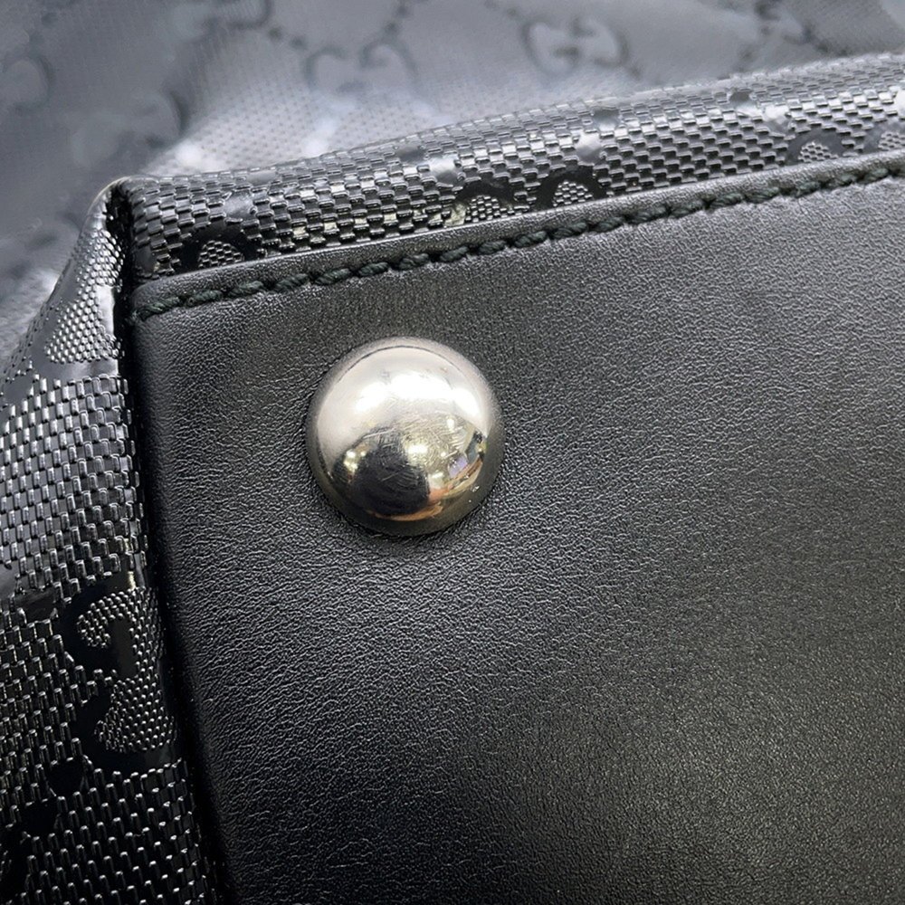 GUCCI Authentic Black Leather Tote Bag - Picture 11 of 13